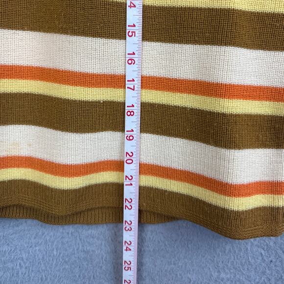 Vintage Meister Wool  Knit Sweater Stripe Cropped Sleeve Grandpacore Cabincore - Picture 5 of 8